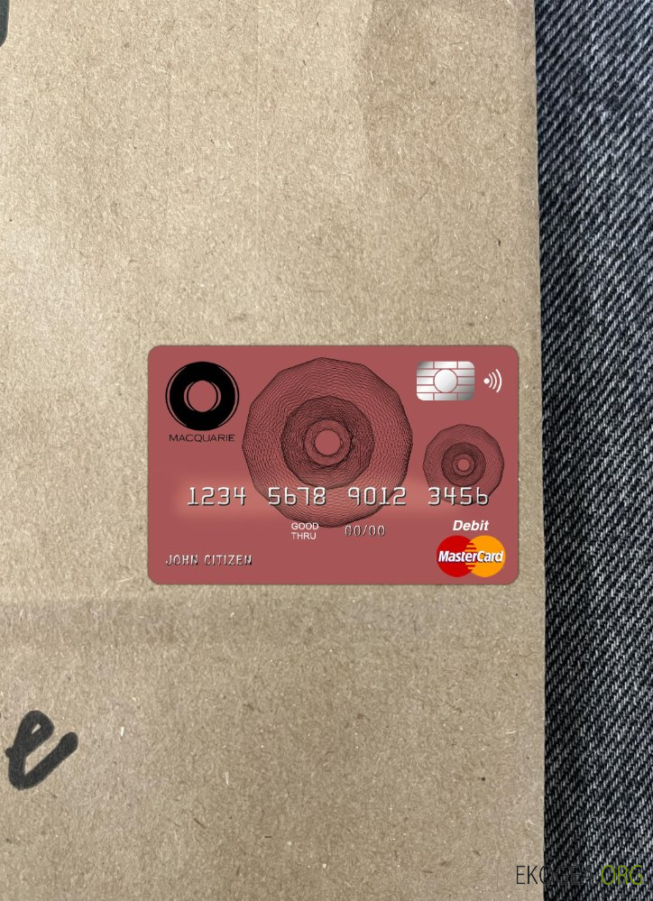 Australie Macquarie Bank Mastercard photolook , avant